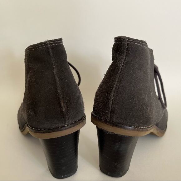 Grey Suede Lace Up Ankle Boots - Picture 2 of 6
